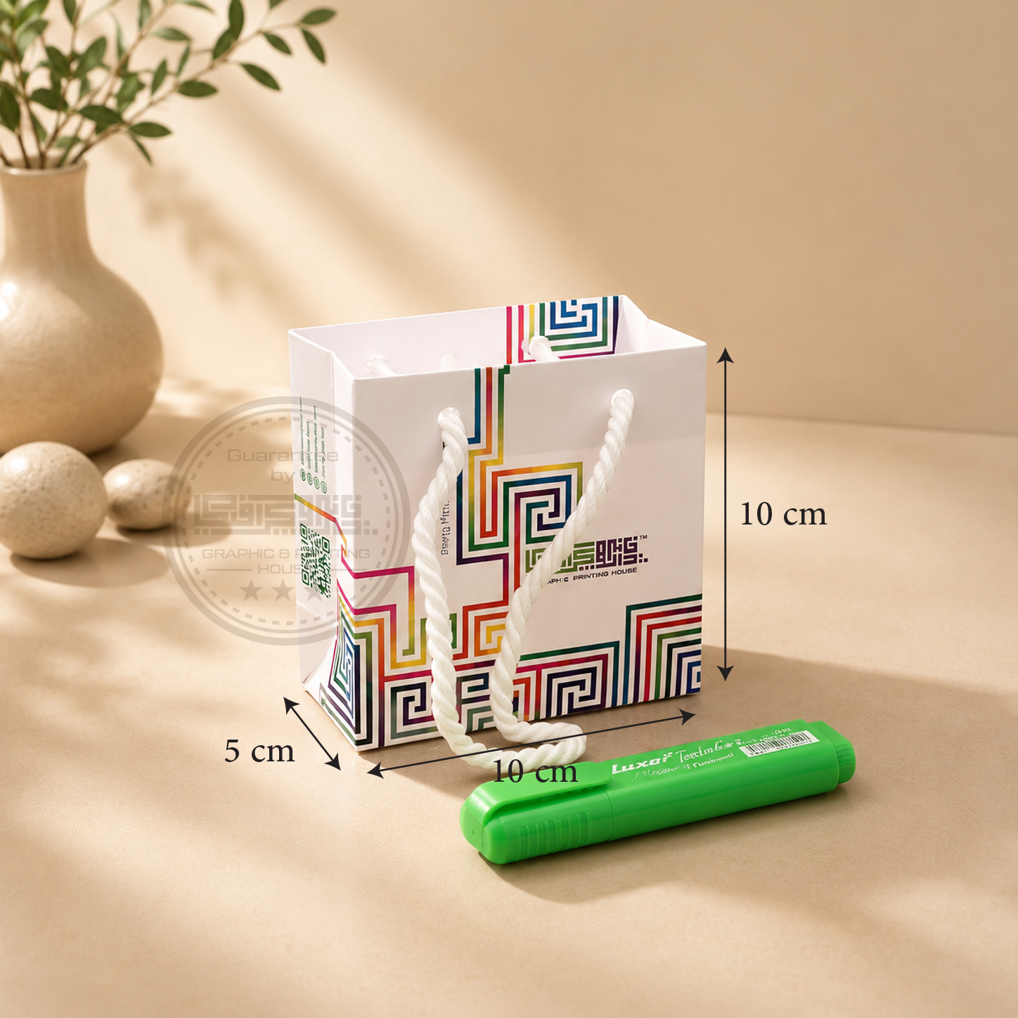 ساک مقوایی مربع 10 * 10 * 5 (CODE:HB1042) - تصویر 1