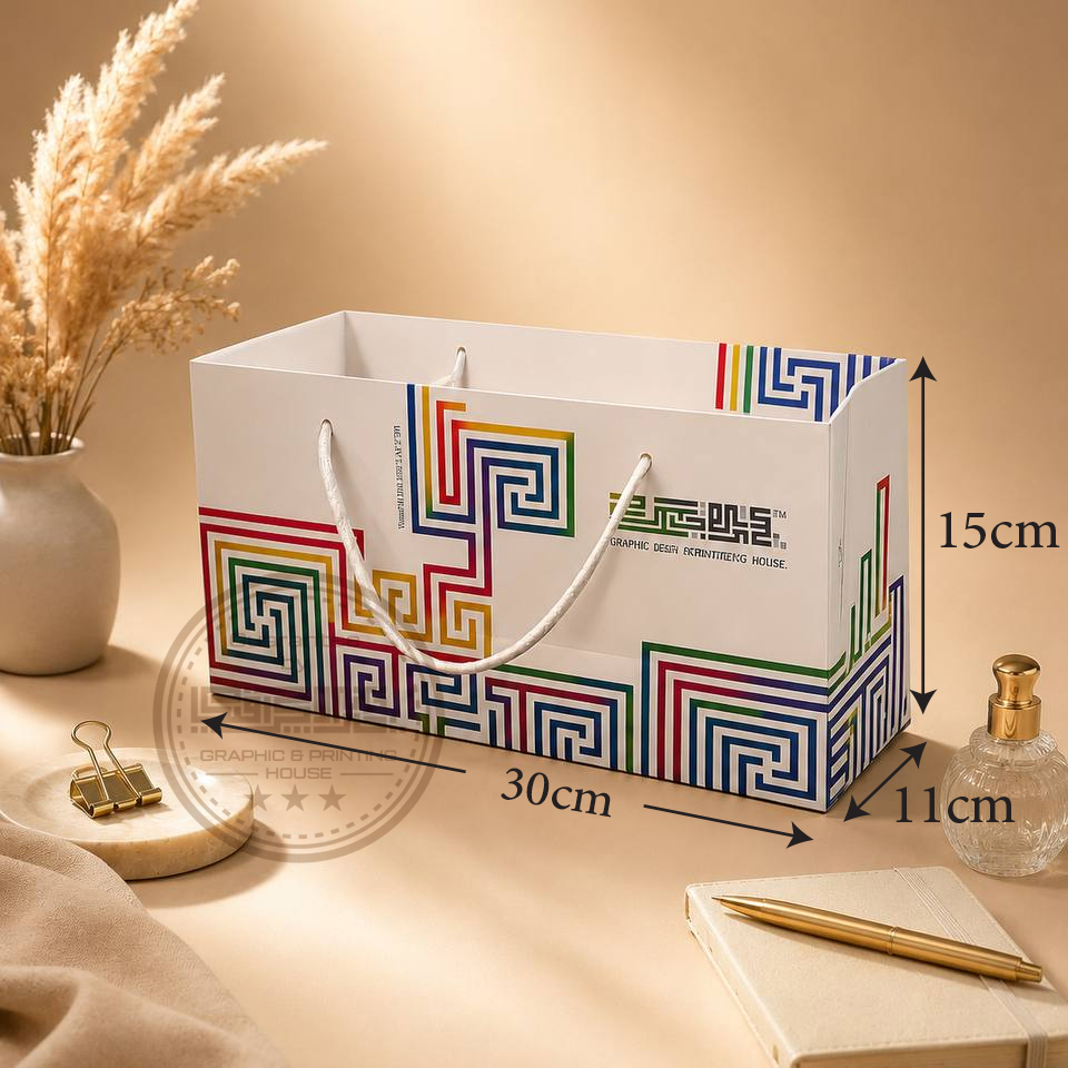 ساک مقوایی افقی 30 * 11 * 15 (CODE:HB1003)